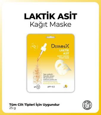 Derminix Laktik Asit Gözenek Sıkılaştırıcı Leke Karşıtı Yüz Kağıt Maskesi