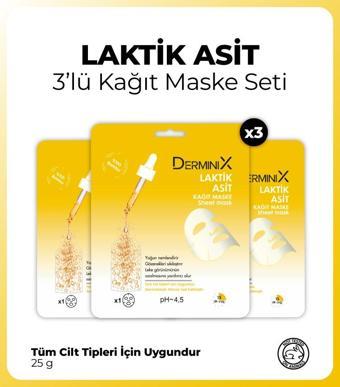 Derminix Laktik Asit 3'lü Maske Seti