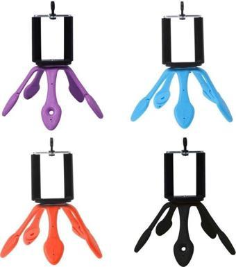 Esnek Kıvrılabilir Elastik Mini Ahtapot Tripod Stand-Kırmızı