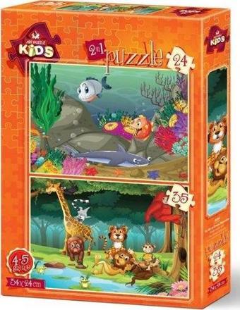 Art Kids-Puz.24+35 Su Altı ve Orman Hayvanları 24x34cm   4494