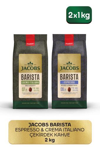 Jacobs Barista Çekirdek Kahve Avantajlı Paket 2 kg ( Crema Italiano 1kg + Espresso 1kg )