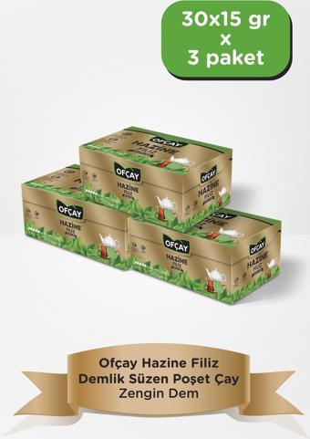 Ofçay Hazine Zengindem Demlik Poşet Çay 30 x 15 gr x 3 Paket