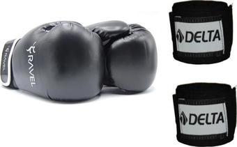 Ravel Fighter Deluxe PU Boks Eldiveni + Boks El Bandajı Seti