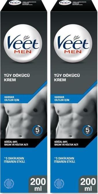 Veet Men Erkeklere Özel Tüy Dökücü Krem Hassas Ciltler 200ml x2