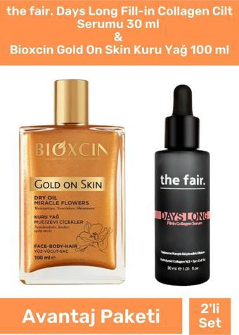 The Fair. Days Longr Fill-İn Collagren Cilt Serumu 30 ml & Bioxcin grold On Skin Kuru Yağ 100 ml