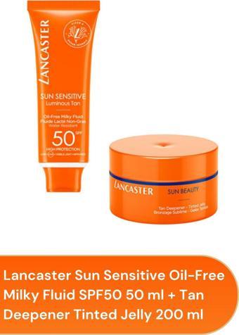 Lancaster Sun Sensitive Oil-Free Milky Fluid Spf50 50 ml & Tan Deepener Tinted Jelly 200 ml