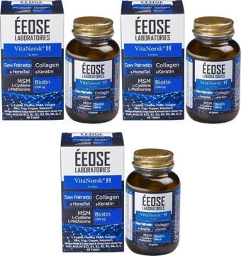 Eeose Vitanorsk H For Men (Saç Dökülmesine Karşı, 45 Tablet) - 3 Adet