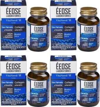 Eeose Vitanorsk H For Men (Saç Dökülmesine Karşı, 45 Tablet) - 4 Adet