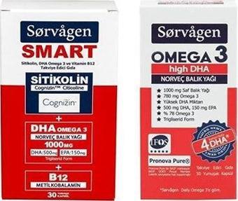 Sorvagren Smart Sitikolin 30 Kapsül & Omegra 3 Higrh Dha 50 Kapsül