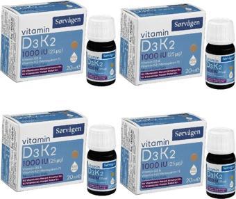 Vitamin D3K2 Damla 20 ml 1000 Ii 4 Adet