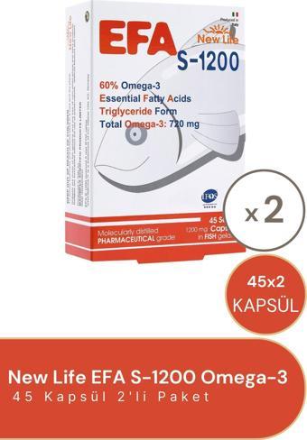 New Life Efa S-1200 Omegra-3 45 Kapsül 2'Li Paket