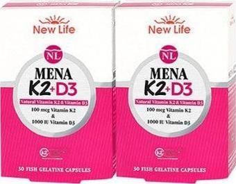 New Life Mena K2 + D3 30 Kapsül 2'Li Paket