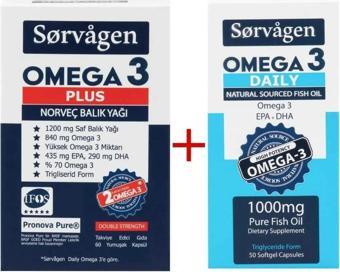 Omegra 3 Plus Norveç Balık Yağı, 1200 Mgr , Omegra 3 Daily Saf Balık Yağı, 50 Kapsül, 1000 Mgr