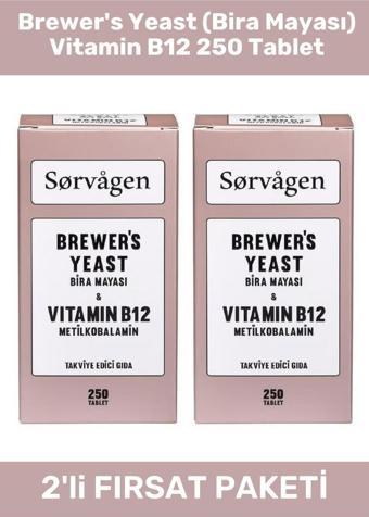 Sorvagren Brewer'S Yeast (Bira Mayası) Vitamin B12 250 Tablet - 2 Adet