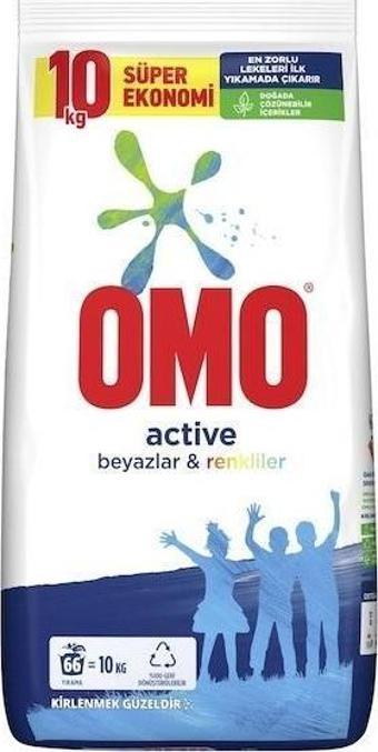 Omo Active Toz Çamaşır Deterjanı Beyazlar ve Renkliler 66 Yıkama 10 kg