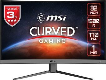 MSI G32C4 E2 31.5 1920x1080 170Hz 1ms HDMI DP 1500R Curved Led Gaming Monitör