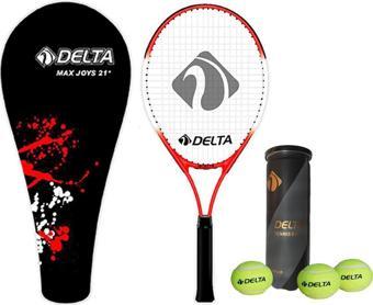 Delta Max Joys 21 İnç Çocuk Tenis Raketi + Çantası + Vakumlu Tüpte 3 Adet Tenis Maç Topu Seti