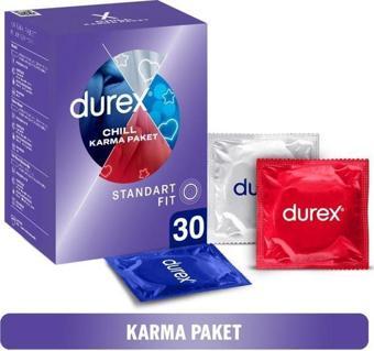 Durex Chill 30'lu Karma Paket Prezervatif Ekstra Avantaj Paketi