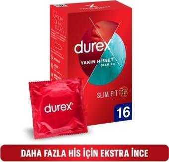 Durex Yakın Hisset 16 Slim Fit Prezervatif