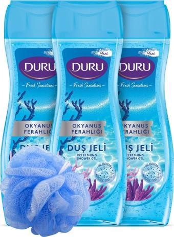 Duru Fresh Sensations Okyanus Ferahlığı Duş Jeli 3x450ml Banyo Lifi Ile Birlikte