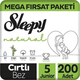 Sleepy Natural Bebek Bezi 5 Numara Junior Mega Paketi 200 Adet