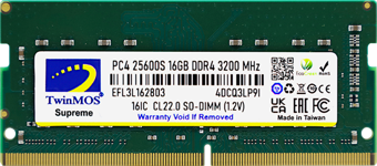 TwinMOS MDD416GB3200N, 16GB, DDR4, 3200MHz, 1.2V Notebook Ram