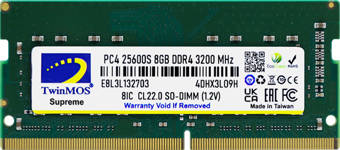 TwinMOS MDD48GB3200N, 8GB, DDR4, 3200MHz, 1.2V Notebook Ram