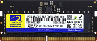 TwinMOS TMD58GB4800S40, 8GB, DDR5, 4800MHz, CL40,  1.1V Notebook Ram