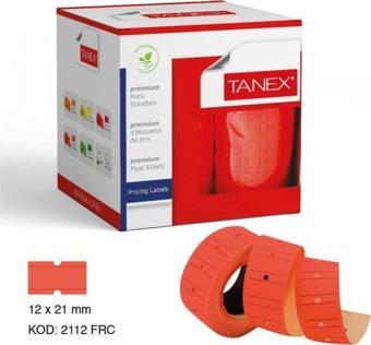 Tanex Fıyat Etiketi Çizgili 24'lü Floresan Kırmızı