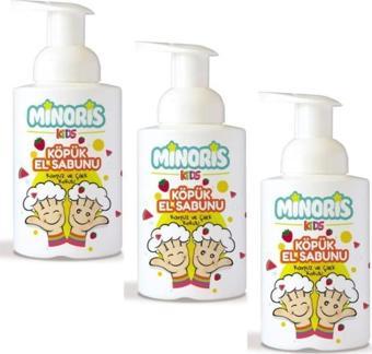 Minoris Kids Organik Köpük Sabun 300ml X 3 Adet Karpuz Çilek Kokulu