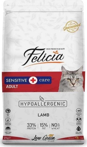 Felicia Az Tahıllı Kuzu Etli Yetişkin Hypoallergenic Kedi Maması 2Kg