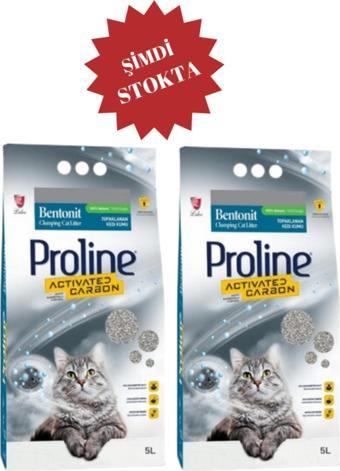 Proline Aktif Karbonlu Topaklanan Kedi Kumu 5 Lt X 2 Adet