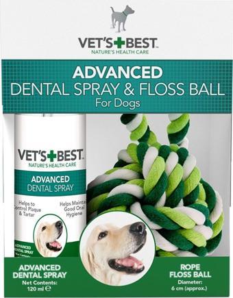 Vets Best Vet'S Best Köpek Için Diş Ve Ağız Bakım Spreyi 120 Ml Diş Temizleyici Top 6 Cm