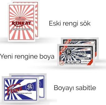 Viktoria Kumaş Rengi Değişim Paketi 2 Adet Renk Sökücü + 2 Adet Koyu Lacivert Boya + 2 Adet Fiske