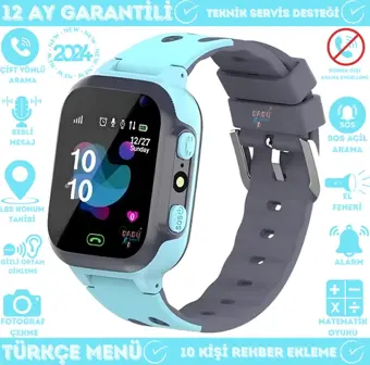 BabySmart Q15 Akıllı Çocuk Takip Saati, Sim Kartlı Arama, Kameralı, S.o.s Ve Gizli Dinleme Özellikli - Mavi