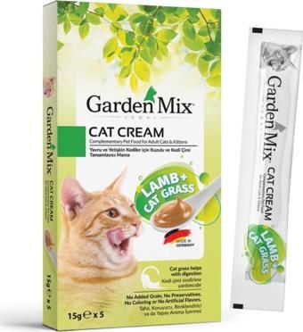 Garden Mix Kuzu Etli ve Kedi Çimli Kedi Ödülü 5 x 15 gr