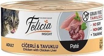 Felicia Tahılsız Ciğerli Tavuklu Kıyılmış Yetişkin Konserve Kedi Maması 85 Gr