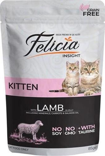 Felicia Tahılsız Kuzu Etli Pouch Yavru Konserve Kedi Maması 85 Gr