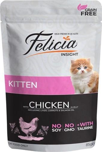 Felicia Tahılsız Tavuklu Pouch Yavru Konserve Kedi Maması 85 Gr