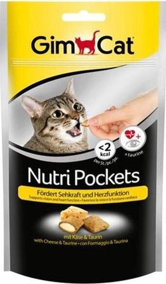 Gimcat Nutri Pockets Peynir Taurin Kedi Ödül Maması Tablet 60 Gr