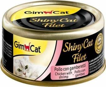 Gimcat Shinycat Kıyılmış Fileto Öğünlük Tavuklu ve Karidesli Konserve Kedi Maması 70 Gr