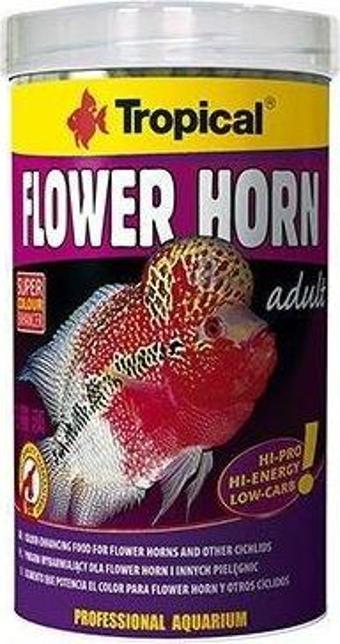 Tropical Flower Horn Adult Çiçek Boynuzlu ve Diğer Cichlid için Renklendirici Pellet Balık Yemi 1000 Ml 380 Gr