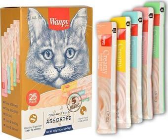 Wanpy Karışık Sıvı Kedi Ödül Maması 25x14 Gr