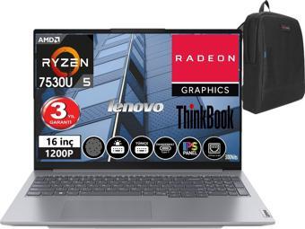 Lenovo ThinkBook 16 Gen6 ABP Amd Ryzen 5 7530U 32gb 512GB SSD 16" WUXGA (1920x1200) W11HOME TB21KK001ATR13+Zetta Çanta