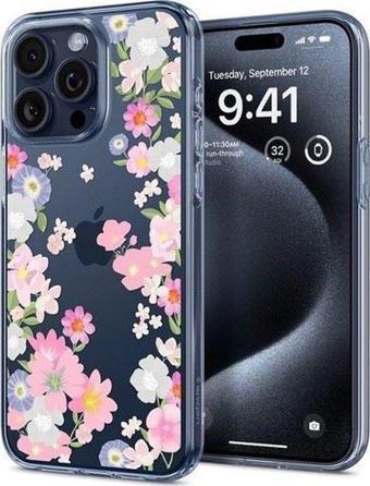 Spigen Apple iPhone 15 Pro Kılıf Liquid Crystal 4 Tarafı Tam Koruma Blossom - ACS06558