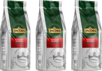 Jacobs Banquet Medium Espresso Beans Çekirdek Kahve 1000 Gr X 3 Paket