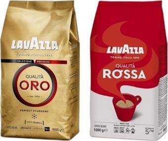 Lavazza Qualita Oro 1kg + Qualita Rossa 1kg 2'li Çekirdek Kahve Seti 2kg