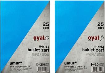 Oyal Buklet Zarf Mavi 80 Gr. Silikonlu 11.4 X 16.2 - 2'Lİ