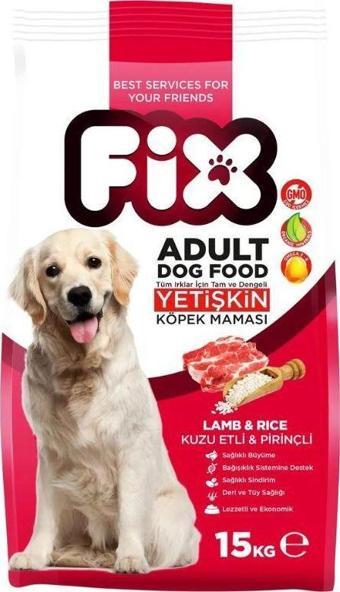 Fix Kuzu Etli Pirinçli Yetişkin Köpek Maması 15 Kg