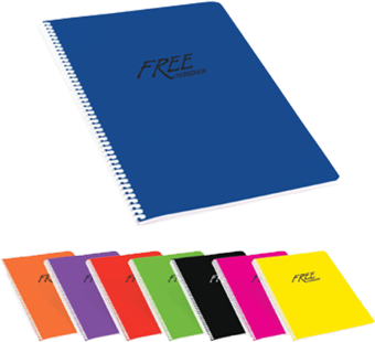 Keskin Color Free A5 100yp. Kareli Spiralli Plastik Kapak Not Defteri / B12
